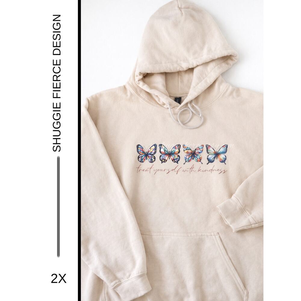 ✨ Shuggie Fierce Upcycled Butterfly Hoodie UNISEX Size 2X ✨SAME DAY SHIP